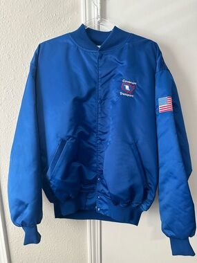 Vintage Covenant Transport Royal Blue Bomber Jacket sz XL